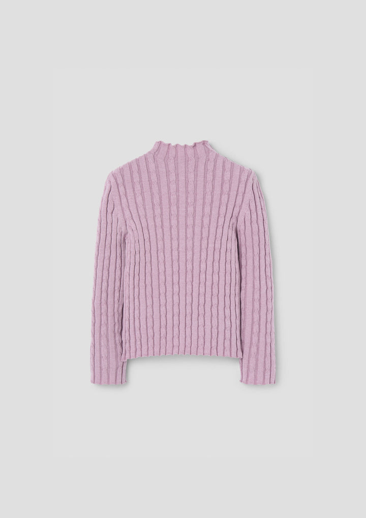 MOD.18.2 MAUVE PERKINS NECK KNITTED SWEATER