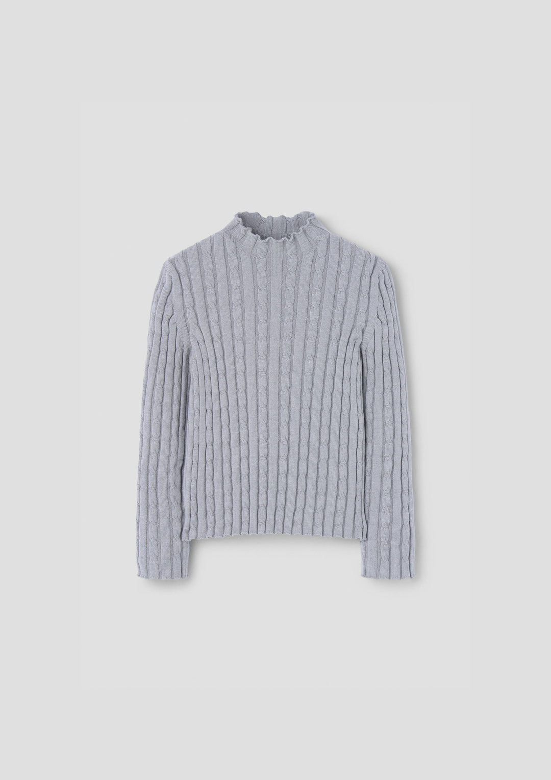 MOD.18.3 GREY PERKINS NECK KNITTED SWEATER