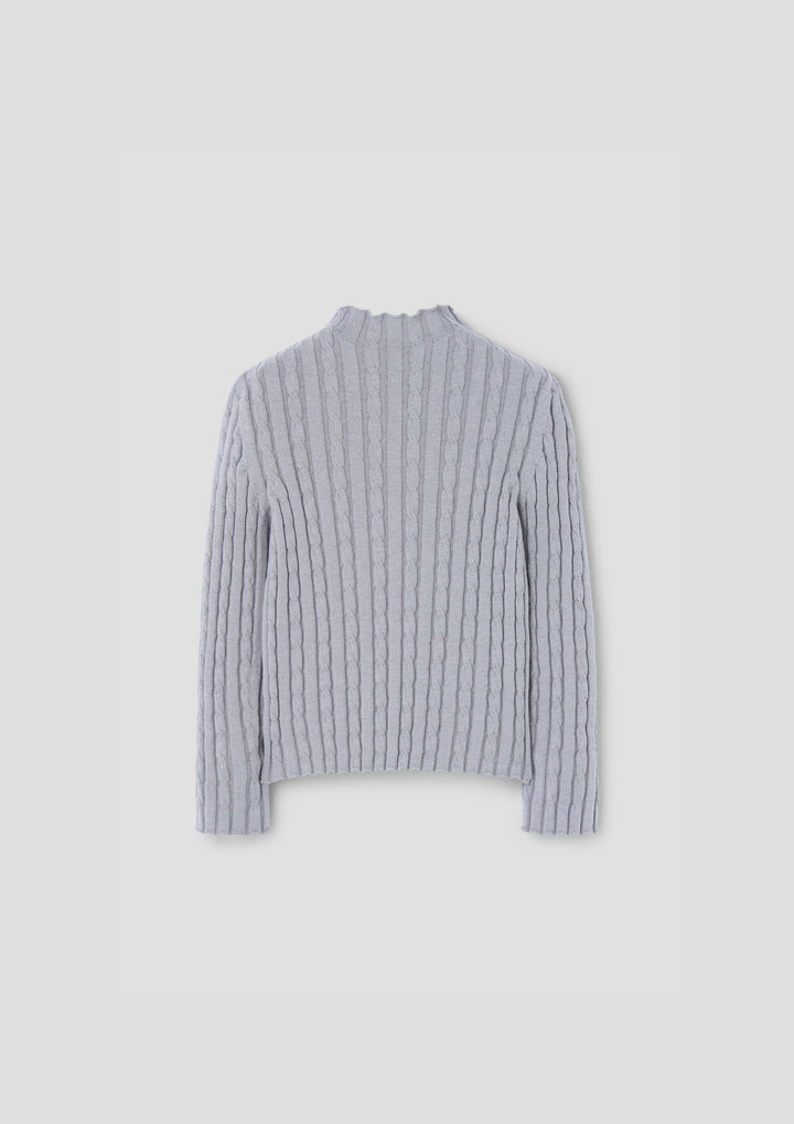 MOD.18.3 GREY PERKINS NECK KNITTED SWEATER