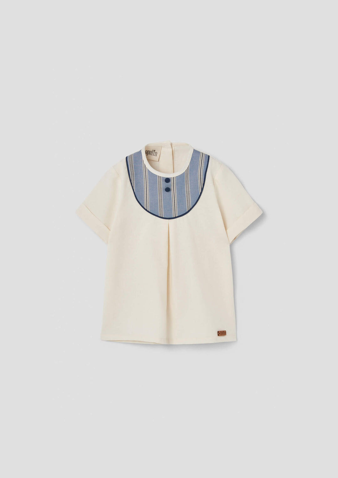 MOD.18.4 BLUE STRIPED SHIRT WITH PLEAT