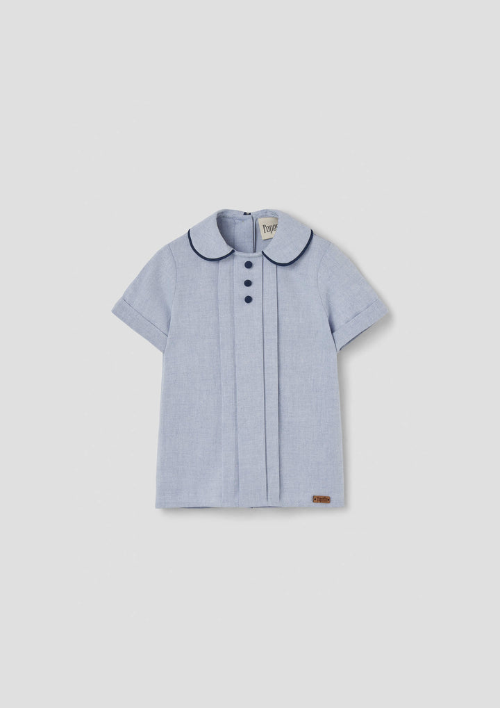 MOD.19.4 BLUE SHIRT WITH CENTRAL PANEL