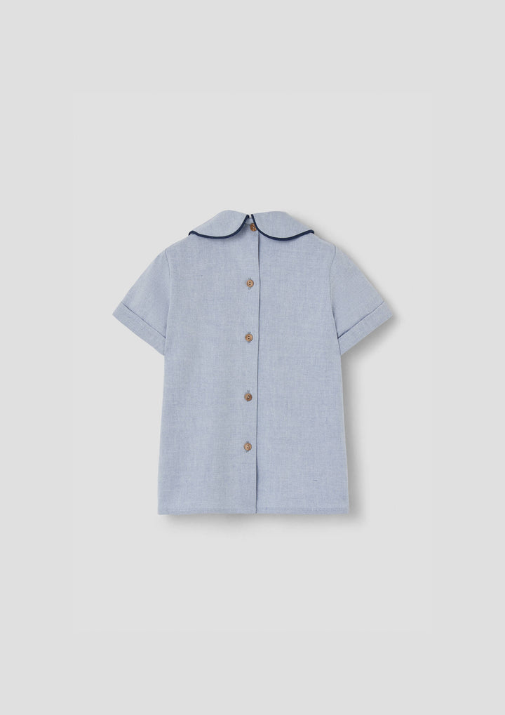 MOD.19.4 BLUE SHIRT WITH CENTRAL PANEL