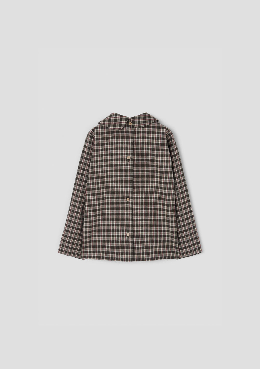 MOD.19.5 GREEN PLAID BLOUSE WITH PLEAT