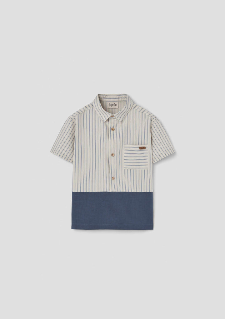 MOD.22.3 BLUE STRIPED SHIRT WITH COLLAR