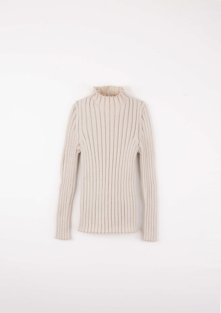 Mod.25.2 Sand funnel collar ribbed jersey