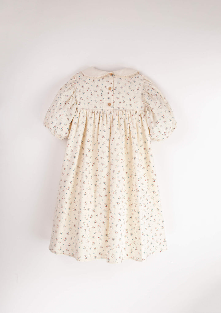 Mod.34.3 Floral embroidered dress with yoke