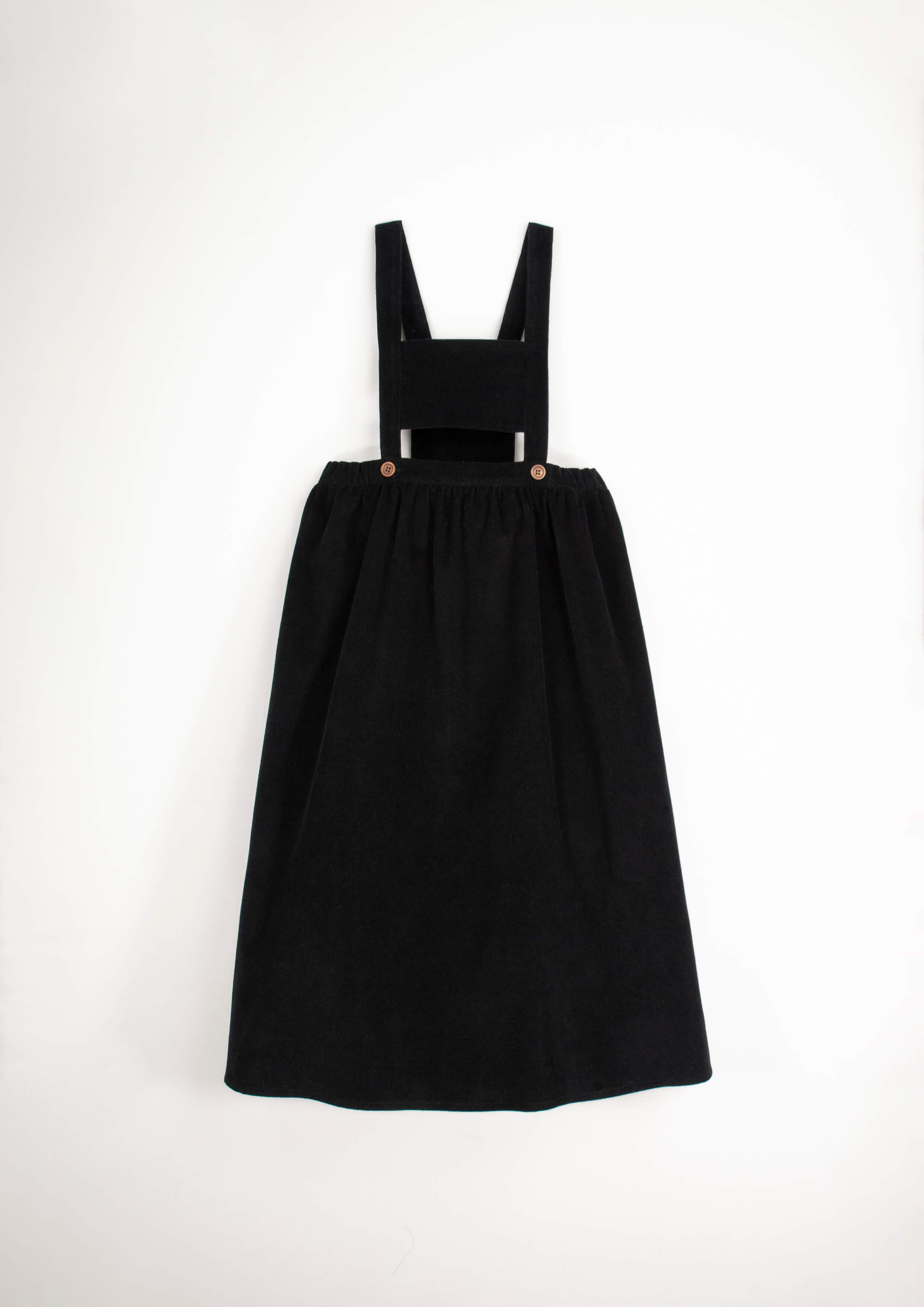 36.3-BLACK CORDUROY MIDI DRESS W/BIB – whoopikids