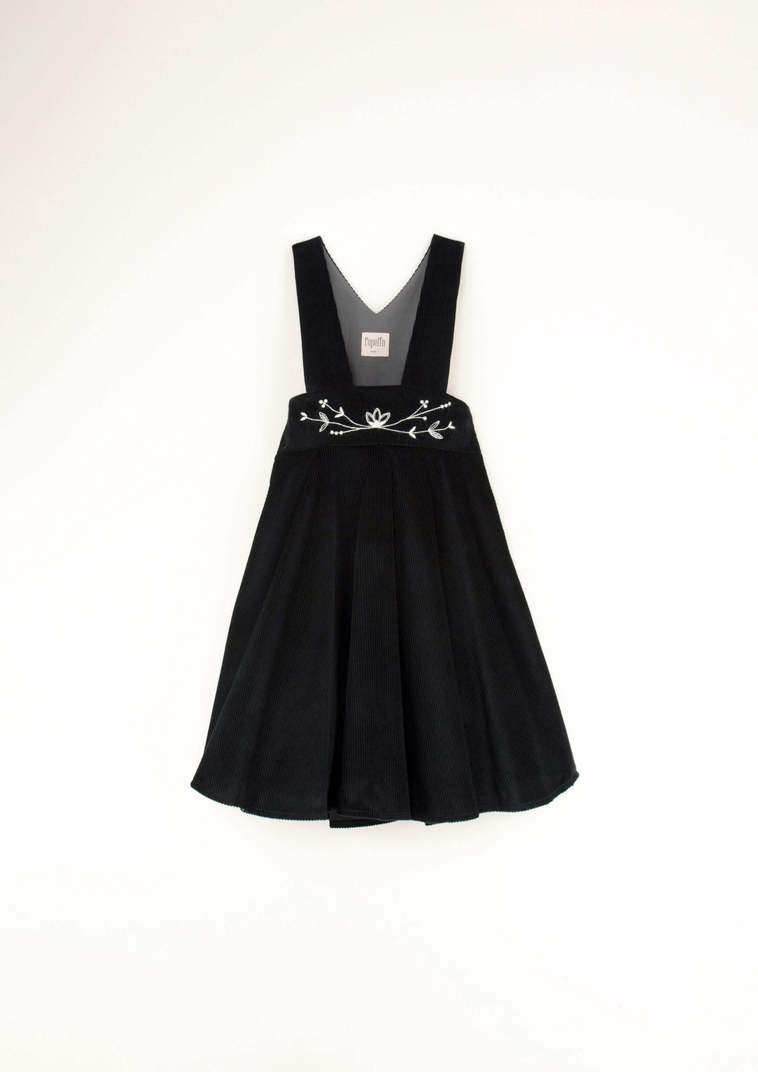 embroidered dungaree dress Miki House Dungaree Dress - NAVY