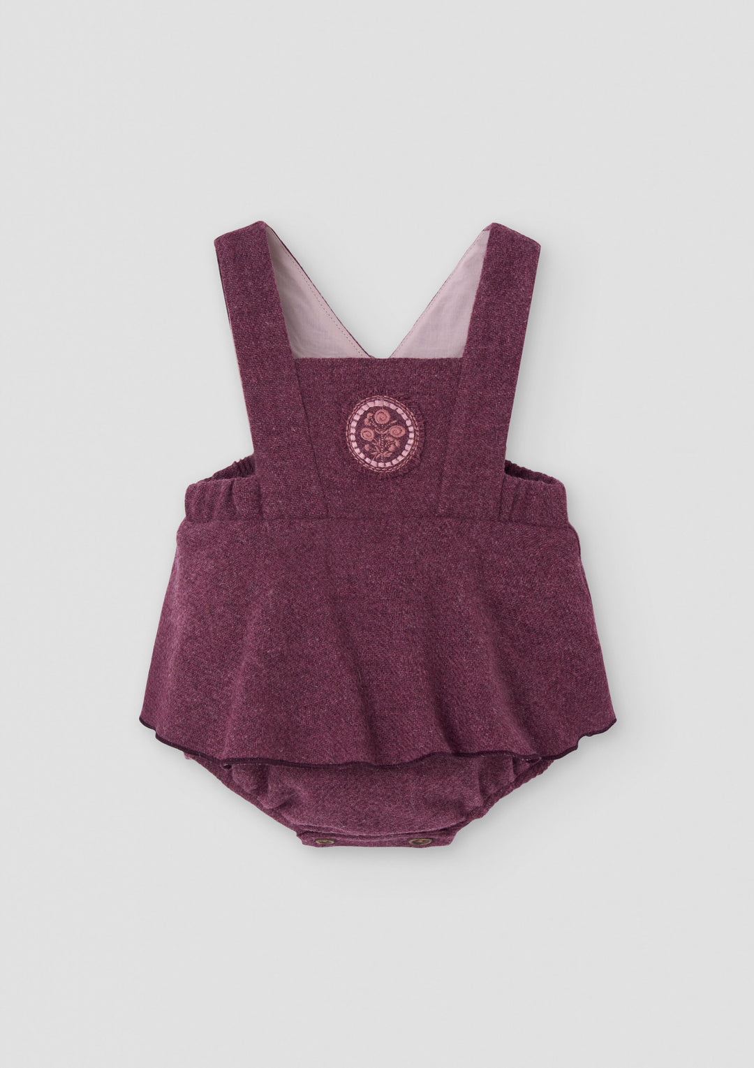MOD.4.3 WINE RED WOOLLEN ROMPER SUIT WITH STRAPS