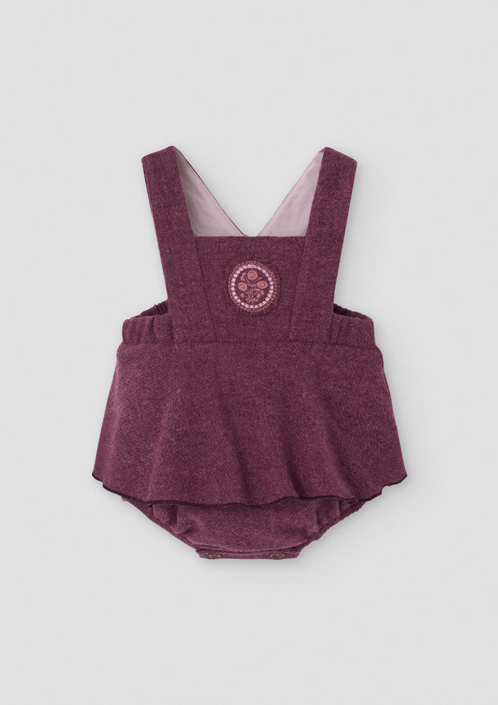 MOD.4.3 WINE RED WOOLLEN ROMPER SUIT WITH STRAPS