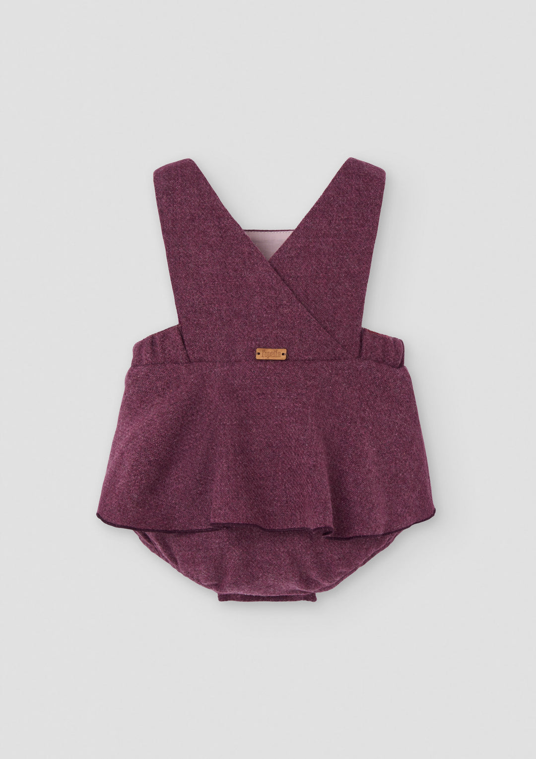 MOD.4.3 WINE RED WOOLLEN ROMPER SUIT WITH STRAPS