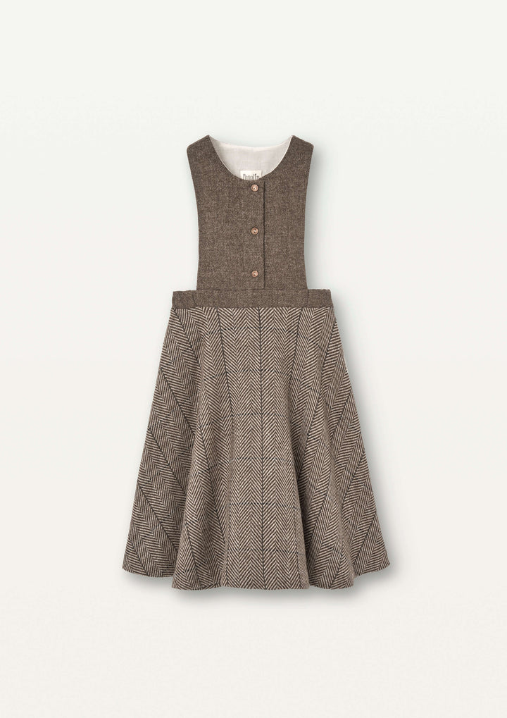 Mod.42.4 Brown woollen dress with bib