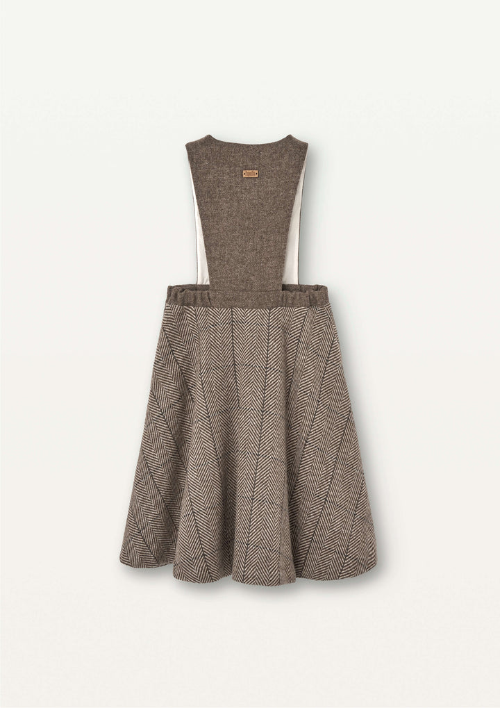 Mod.42.4 Brown woollen dress with bib