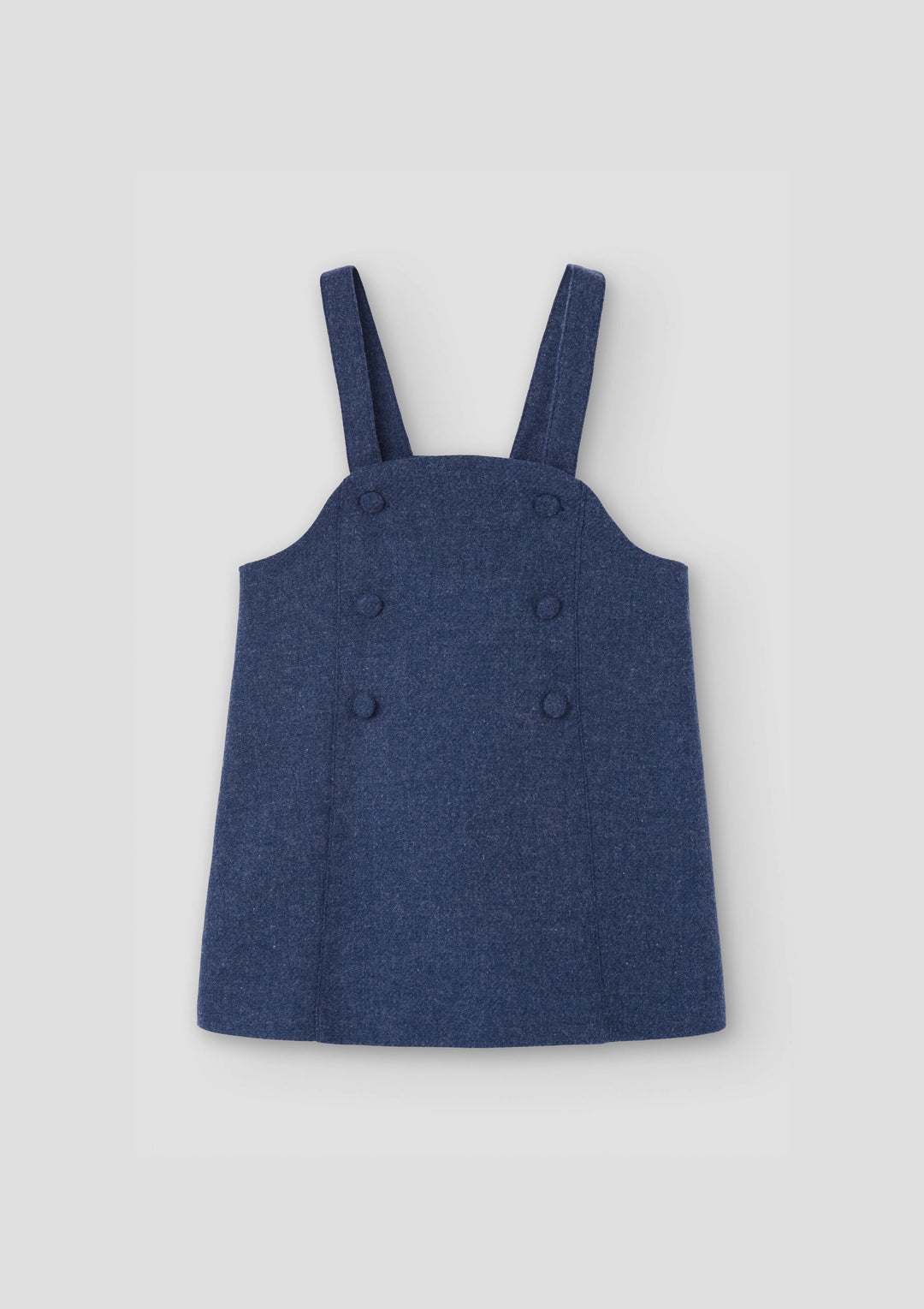 MOD.45.4 BLUE WOOL SHORT DRESS WITH BIB COVER KNEE FROM 6Y