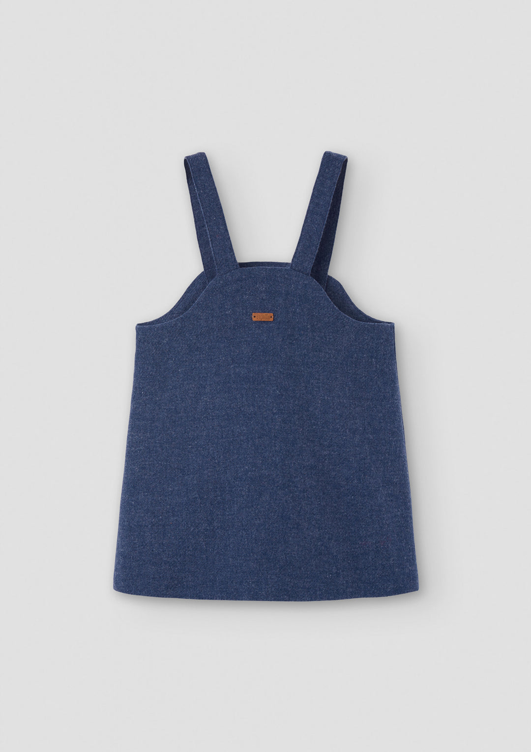 MOD.45.4 BLUE WOOL SHORT DRESS WITH BIB COVER KNEE FROM 6Y