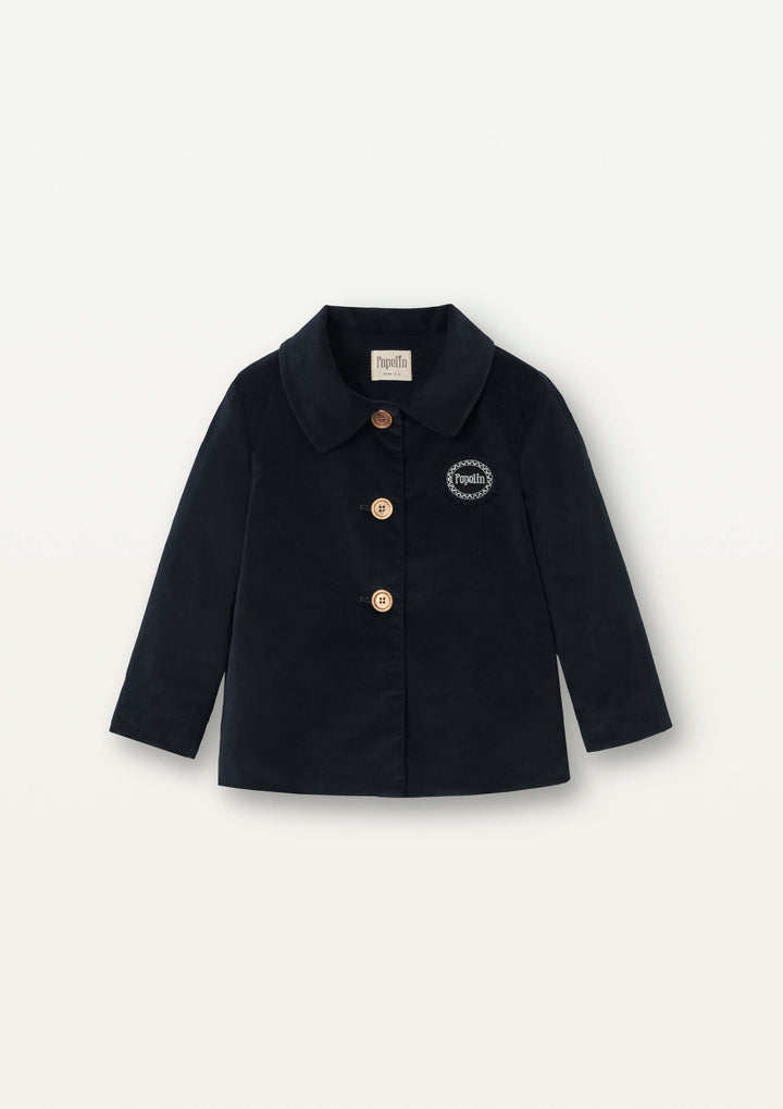 Mod.52.4 Black velvet coat with lapel