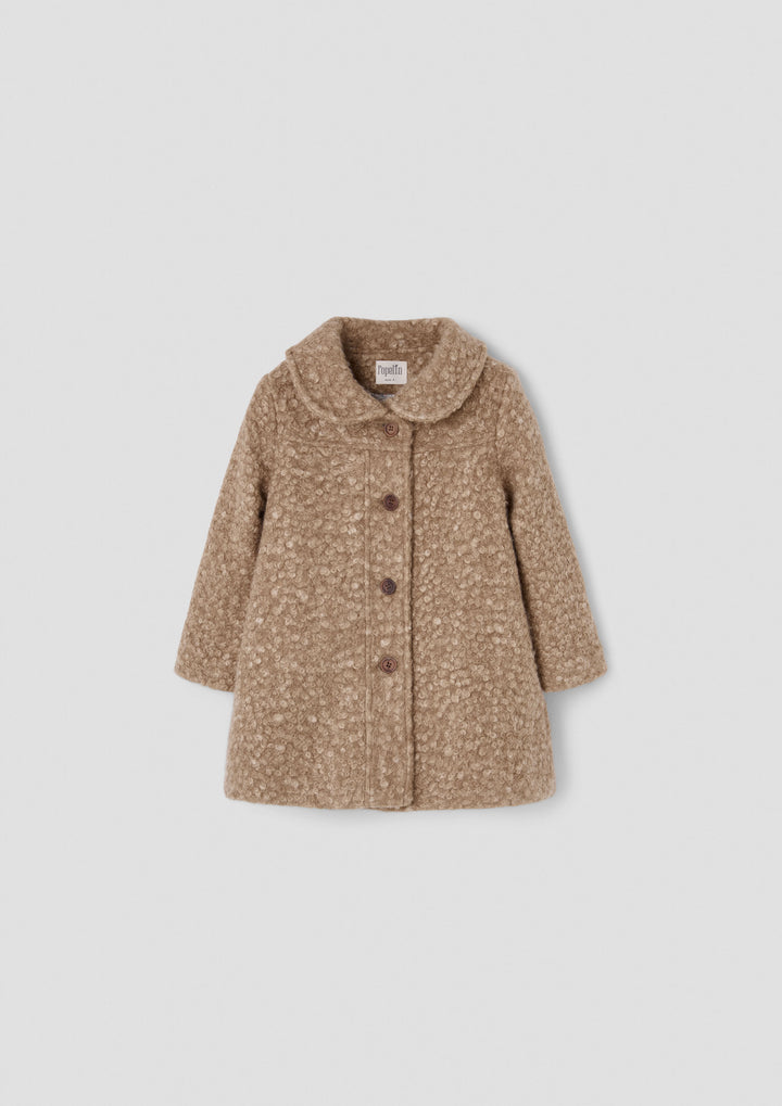 MOD.61.3 CAMEL FAUX FUR COAT WITH YOKE