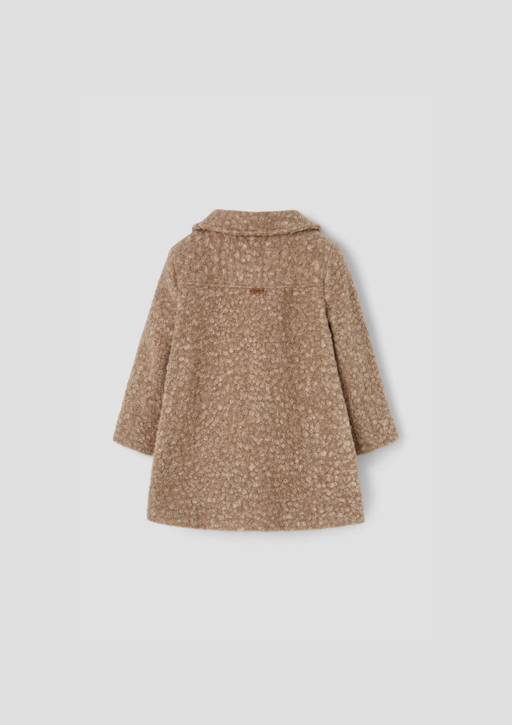 MOD.61.3 CAMEL FAUX FUR COAT WITH YOKE