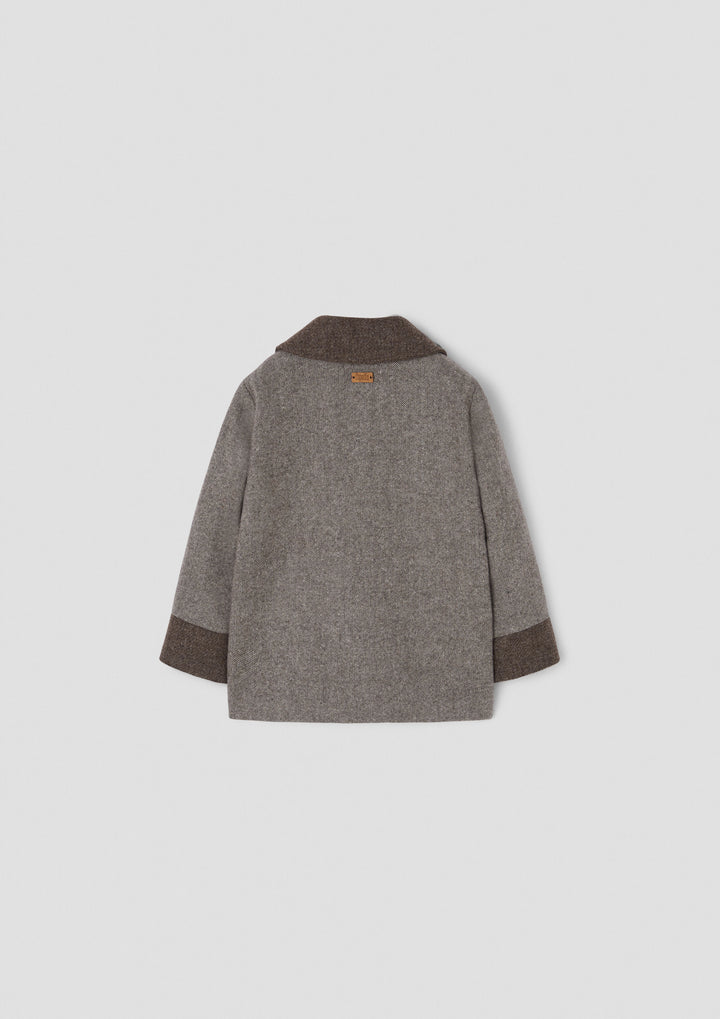 MOD.62.4 BROWN FLECK CONTRASTING COAT