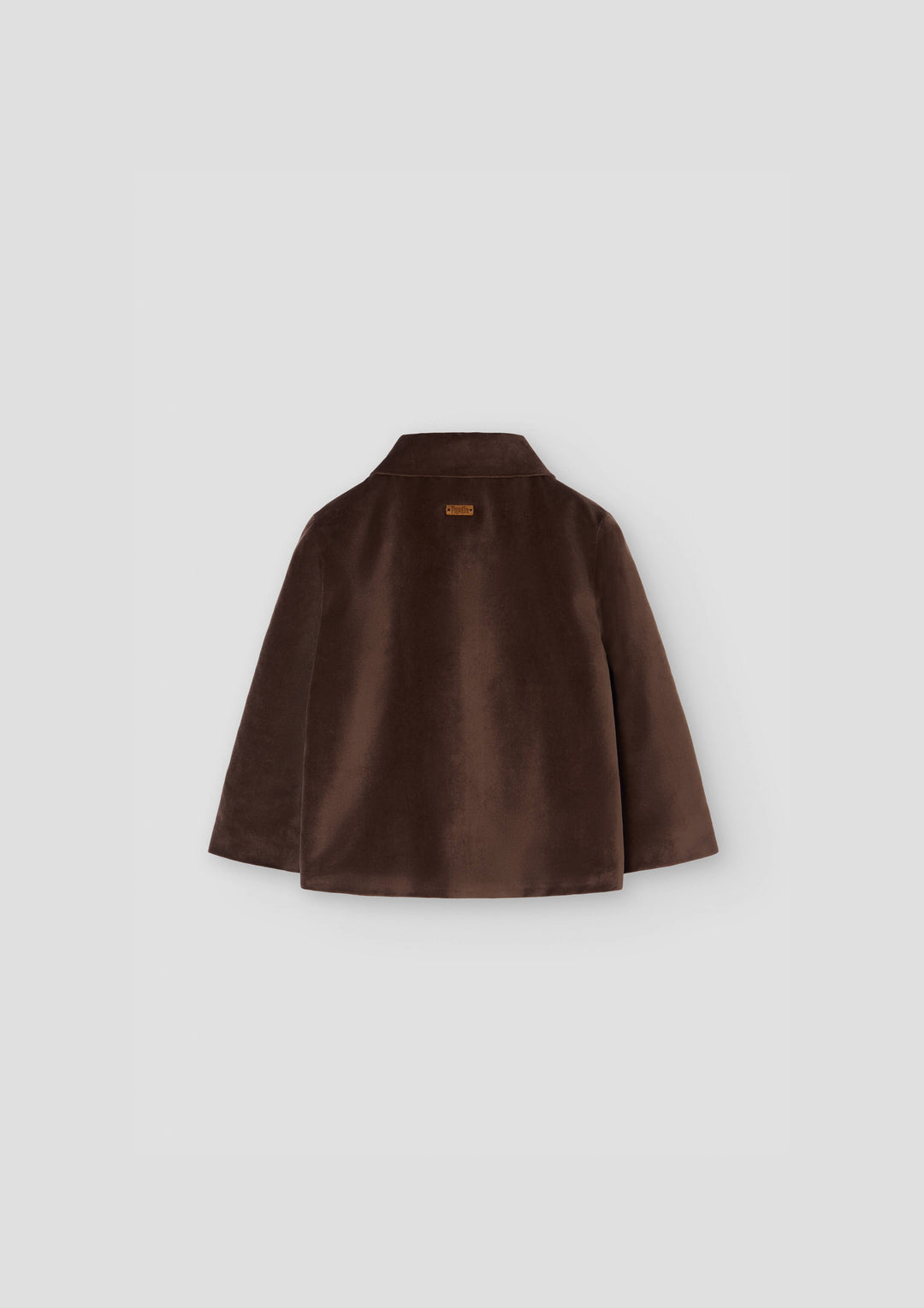 MOD.63.2 BROWN VELVET COAT WITH SHIRT-STYLE COLLAR
