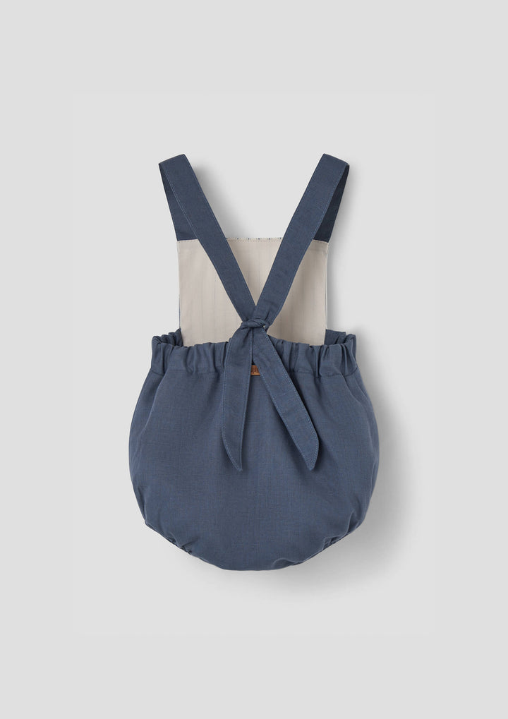 MOD.7.3 SLATE BLUE LINEN DUNGAREES WITH STRAPS