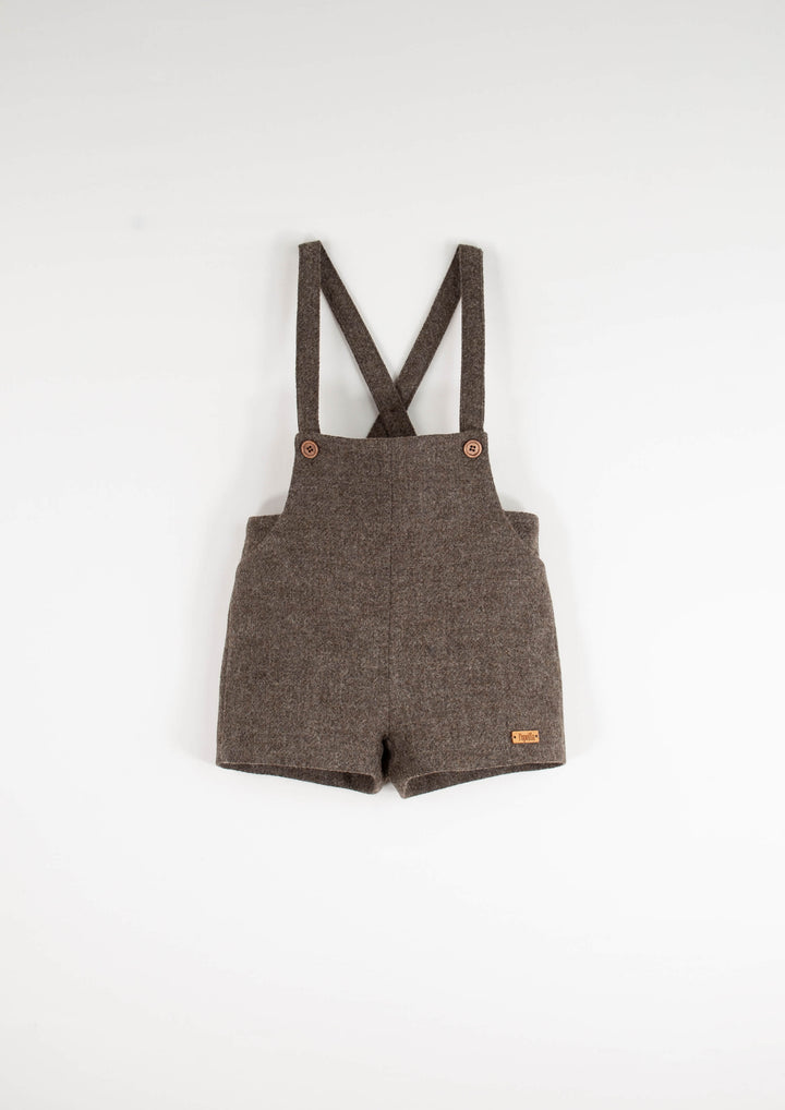 7.4-BROWN WOOLEN ROMPER SUIT W/POCKETS