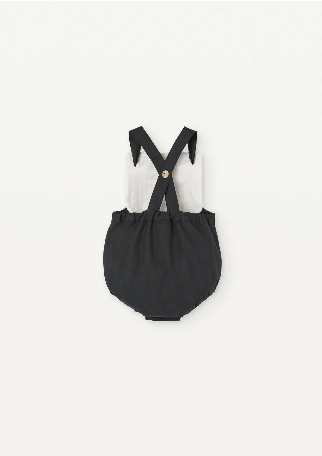 Mod 7.4 Black dungaree romper suit with straps