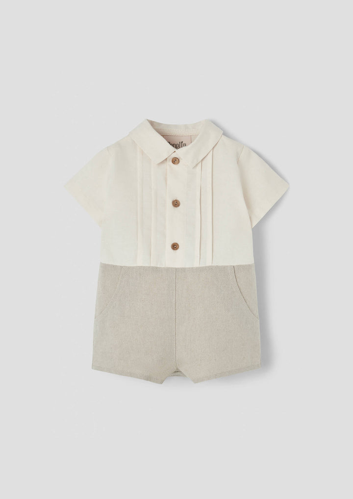 MOD.8.1 SAND OXFORD TWO-TONE JUMPSUIT