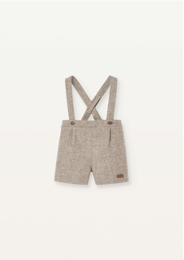 Mod.8.1 KAHKI VELVET Stone woollen short with crossover straps