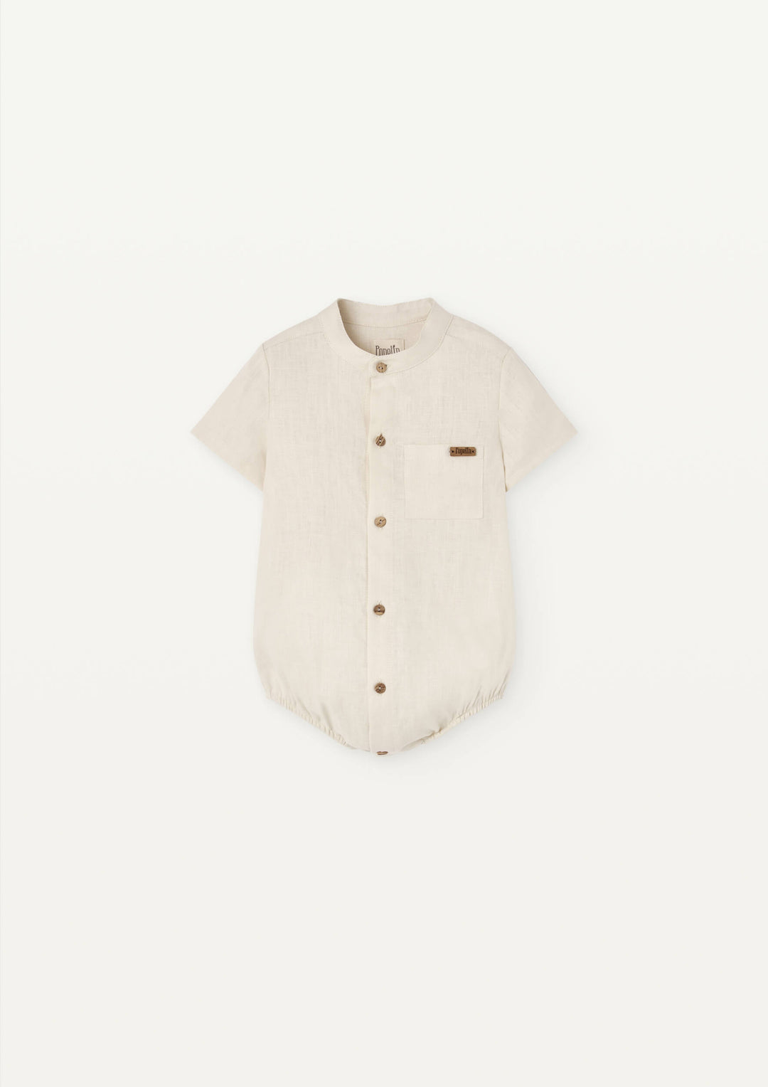 Mod 8.5 Off White Linen shirt-style romper suit