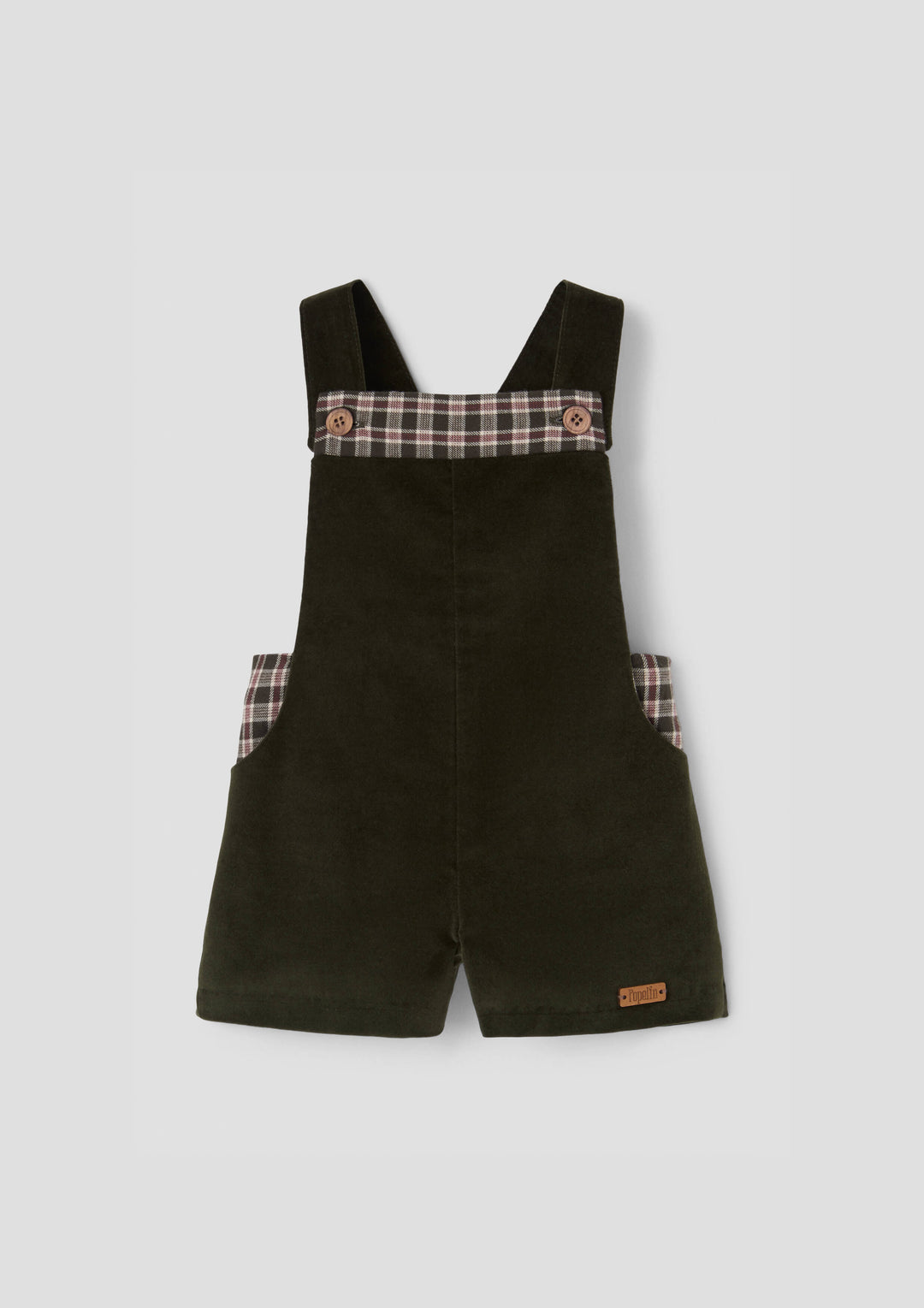 MOD.9.2 MOSS GREEN VELVET CONTRASTING DUNGAREES