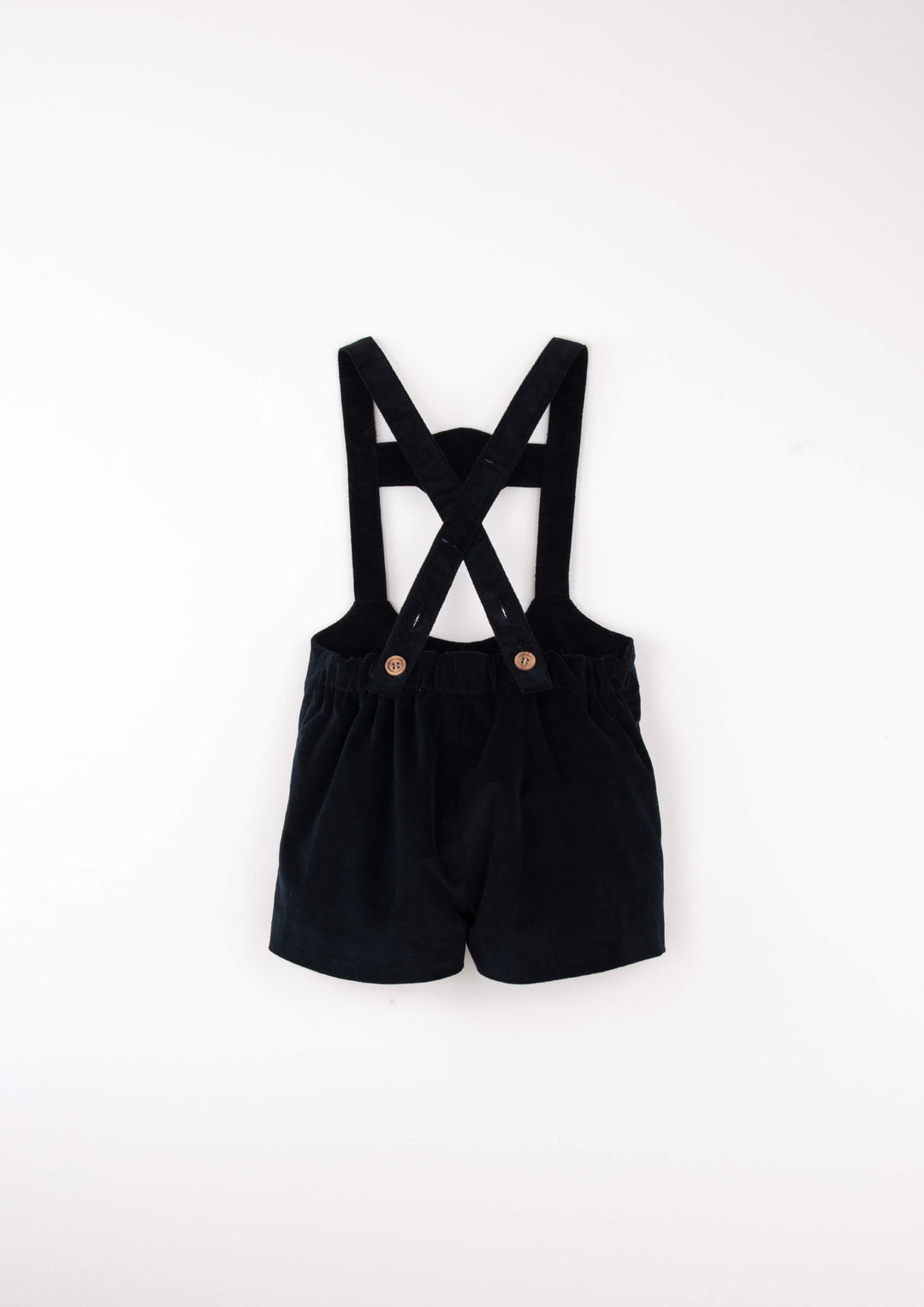 Mod.9.2 Black velvet short dungarees with embroidery appliqué