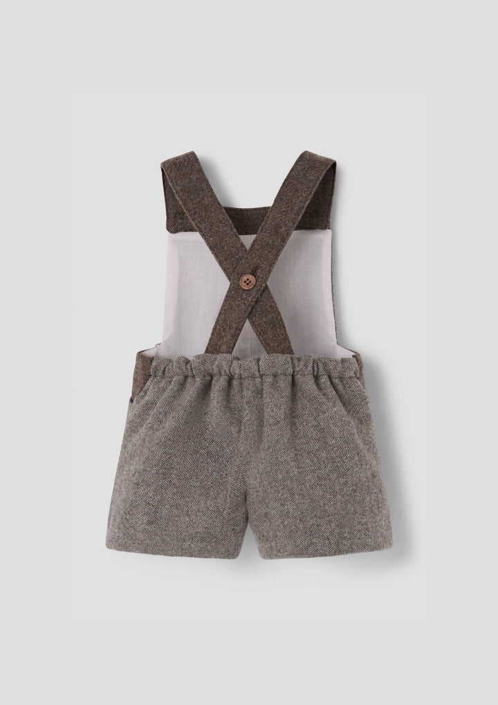 MOD.9.4 BROWN FLECK CONTRASTING DUNGAREES