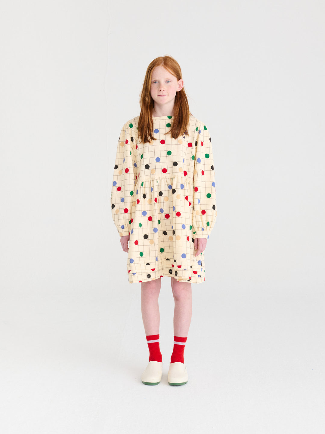 T226ET007 Circles Dress - BEIGE