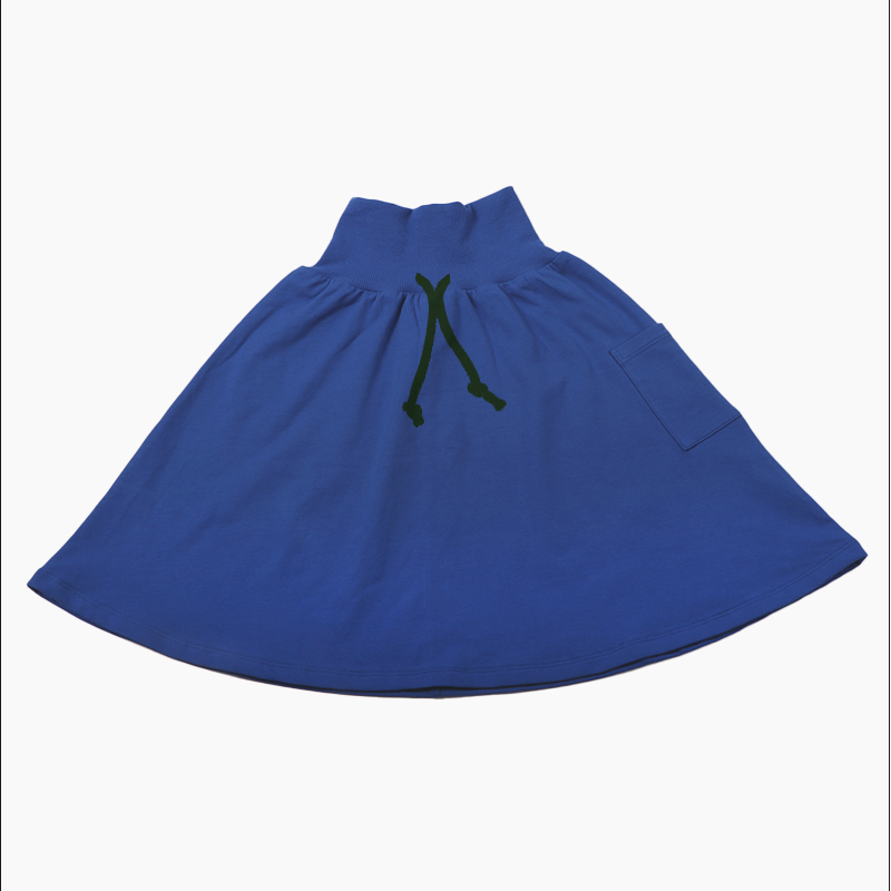 T796-COLOR BLOCK BLUE SKIRT