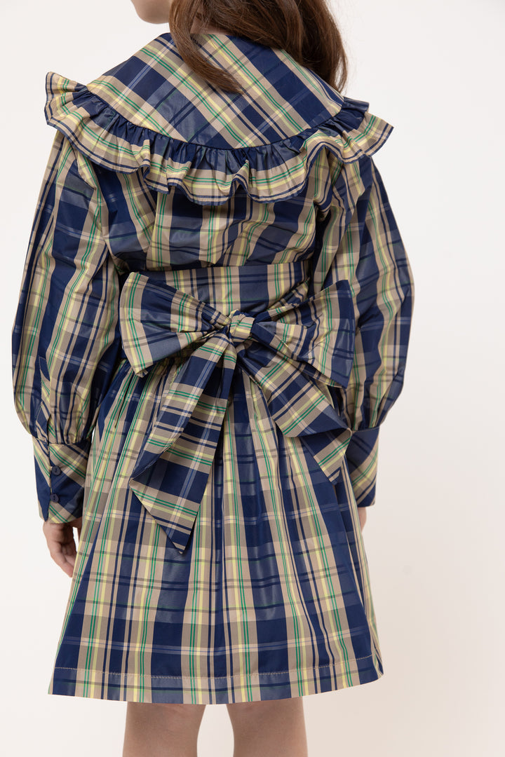 BF12WB037 LONG MISHA SKIRT - QUADRO BLU