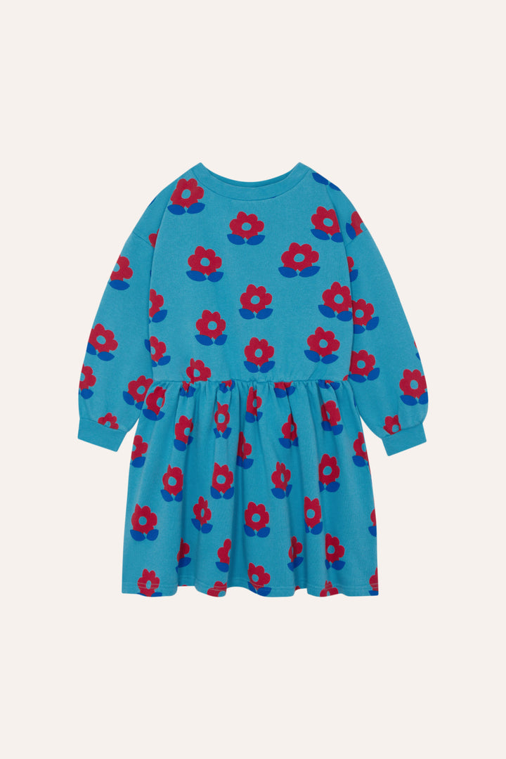 BIG FLOWERS DRESS-Blue