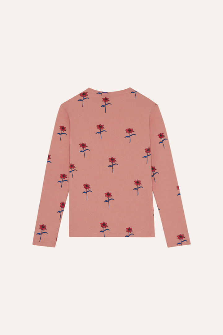 FLOWERS PINK TSHIRT-Pink
