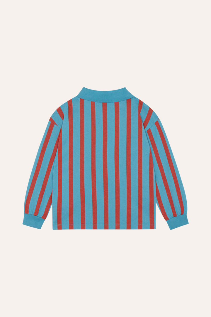 BLUE AND RED STRIPES POLO-Blue