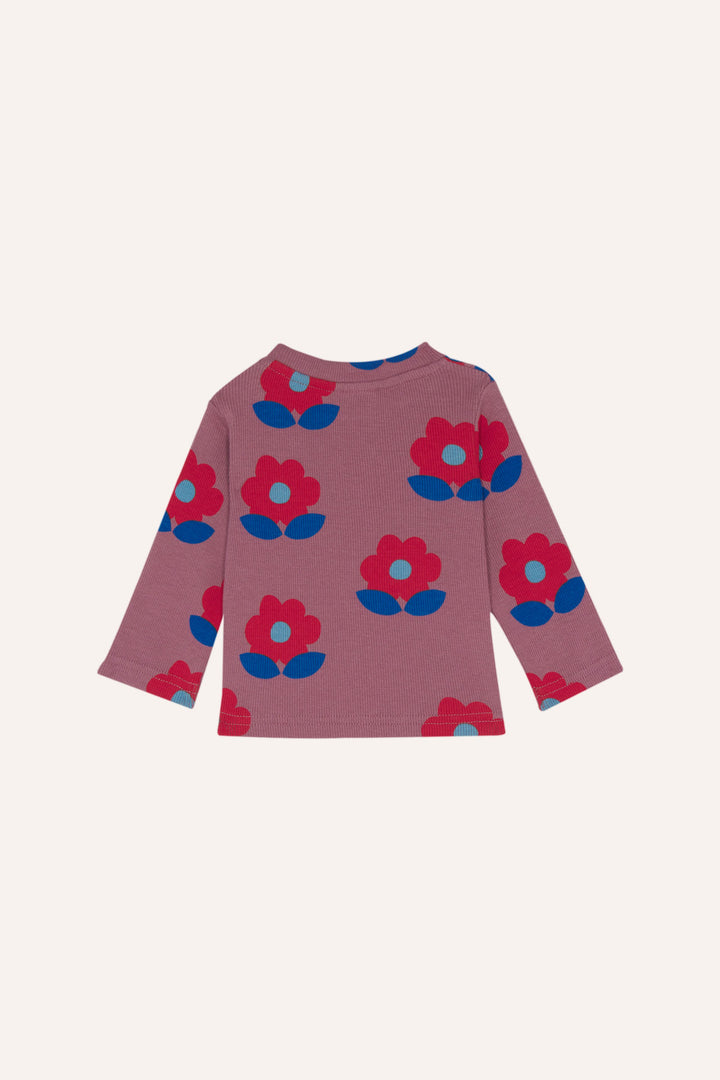 BIG FLOWERS PURPLE BABY TSHIRT-Purple