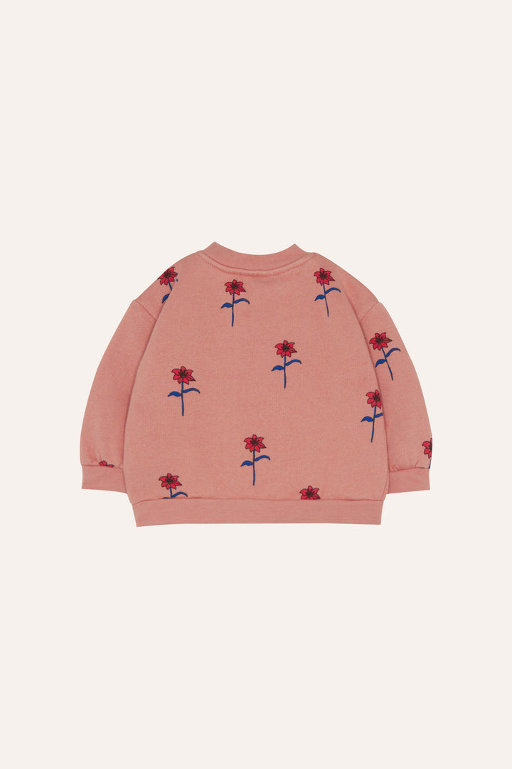 FLOWERS PINK BABY SWEATSHIRT-Pink