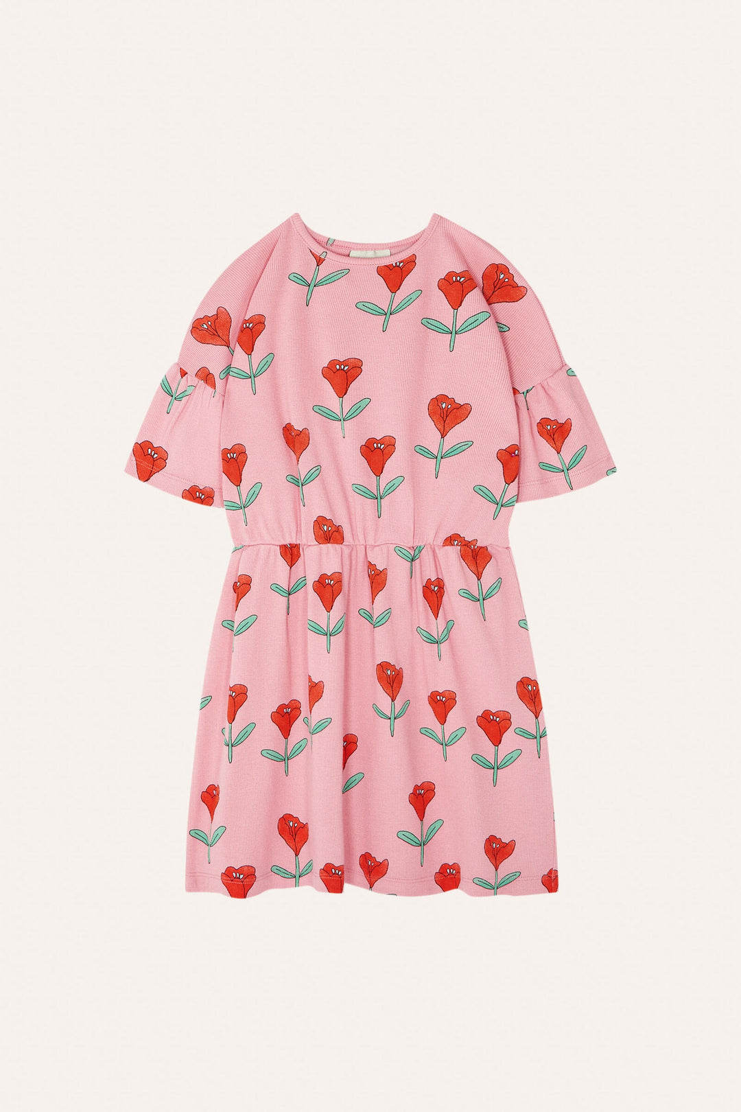 TULIPS ALLOVER PINK DRESS-Pink