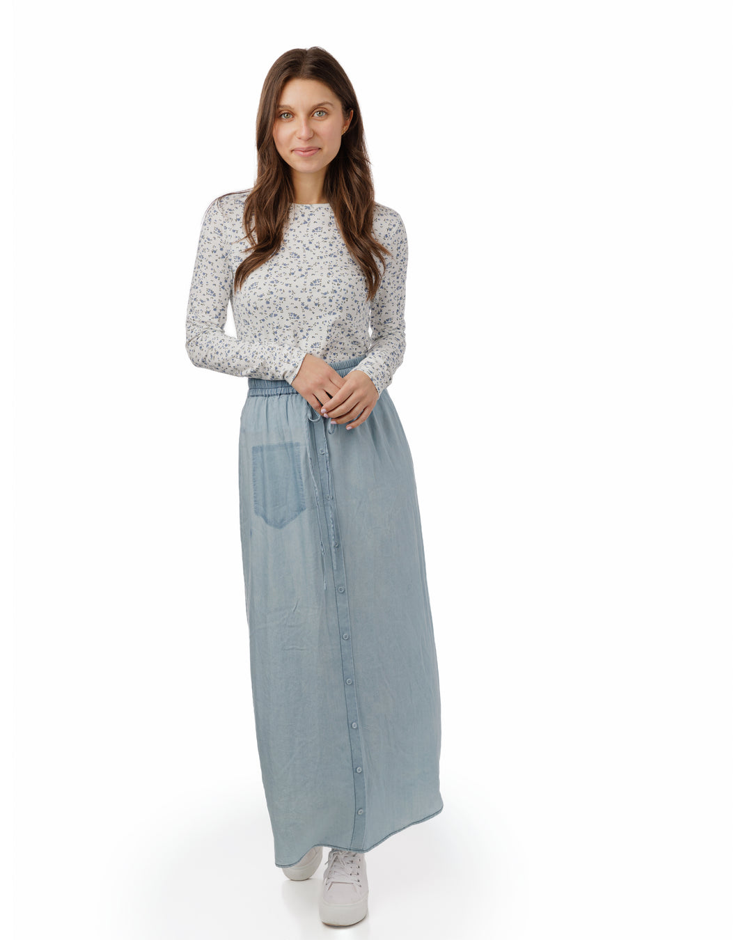 TS5033S-BLUE DENIM SKIRT