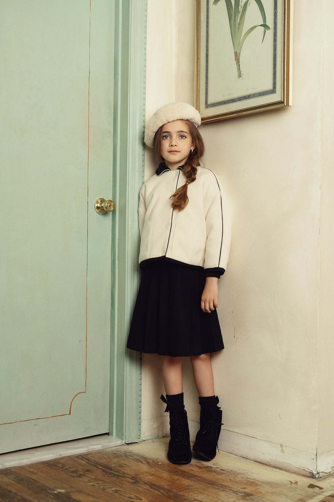 P6270-PLEATED SKIRT-BLACK