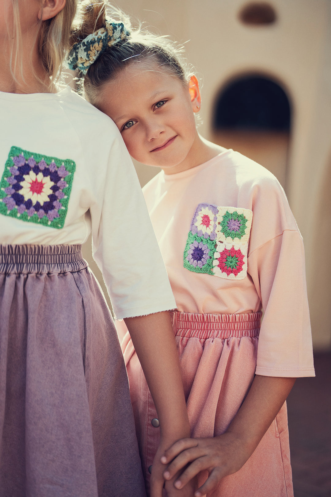 20-081-Crochet Girls Top-Pink