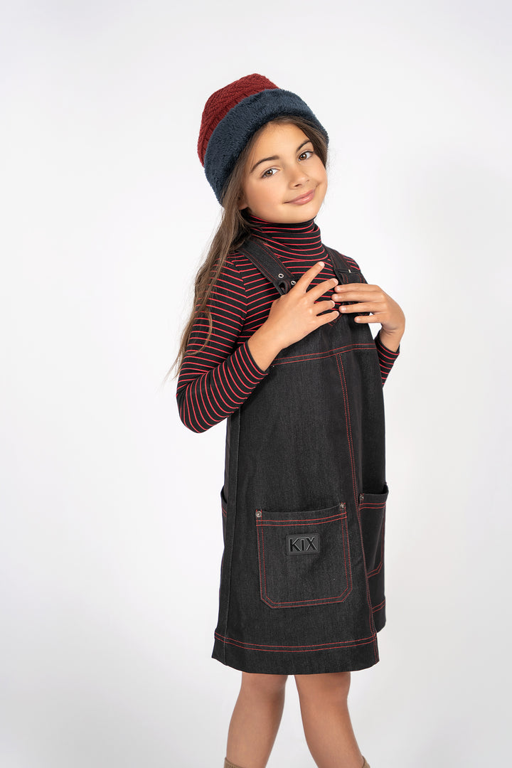 K6418-DENIM STITCHED JUMPER-BLACK DENIM