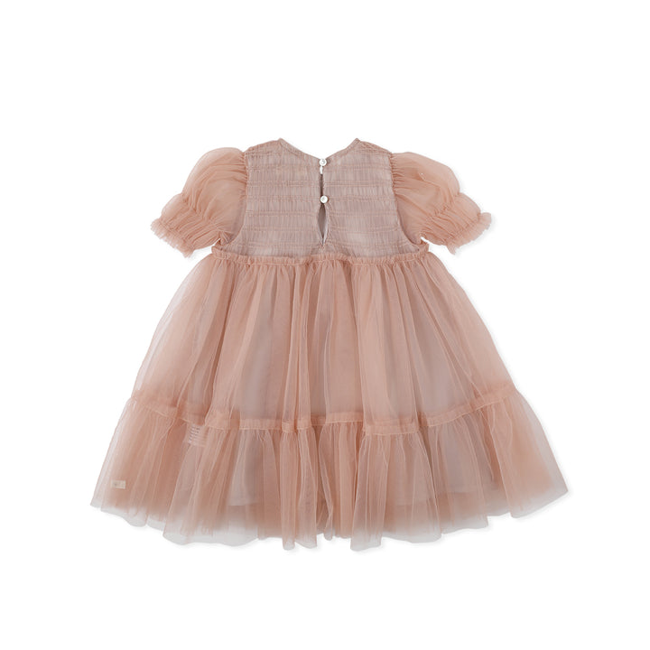 SMOCKING SHA DRESS-indi pink