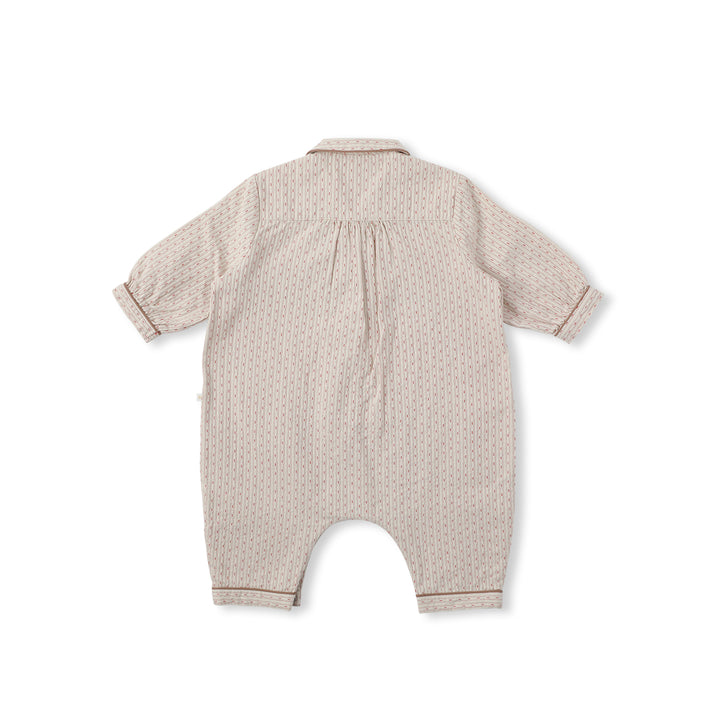 GEM STRIPE ROMPER-beige