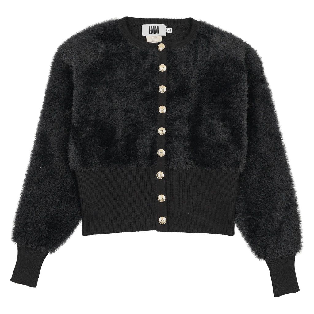 トップス KAIKO BLACK KNIT MOHAIR CARDIGAN 21-301A-Mohair Cardigan-Black – whoopikids