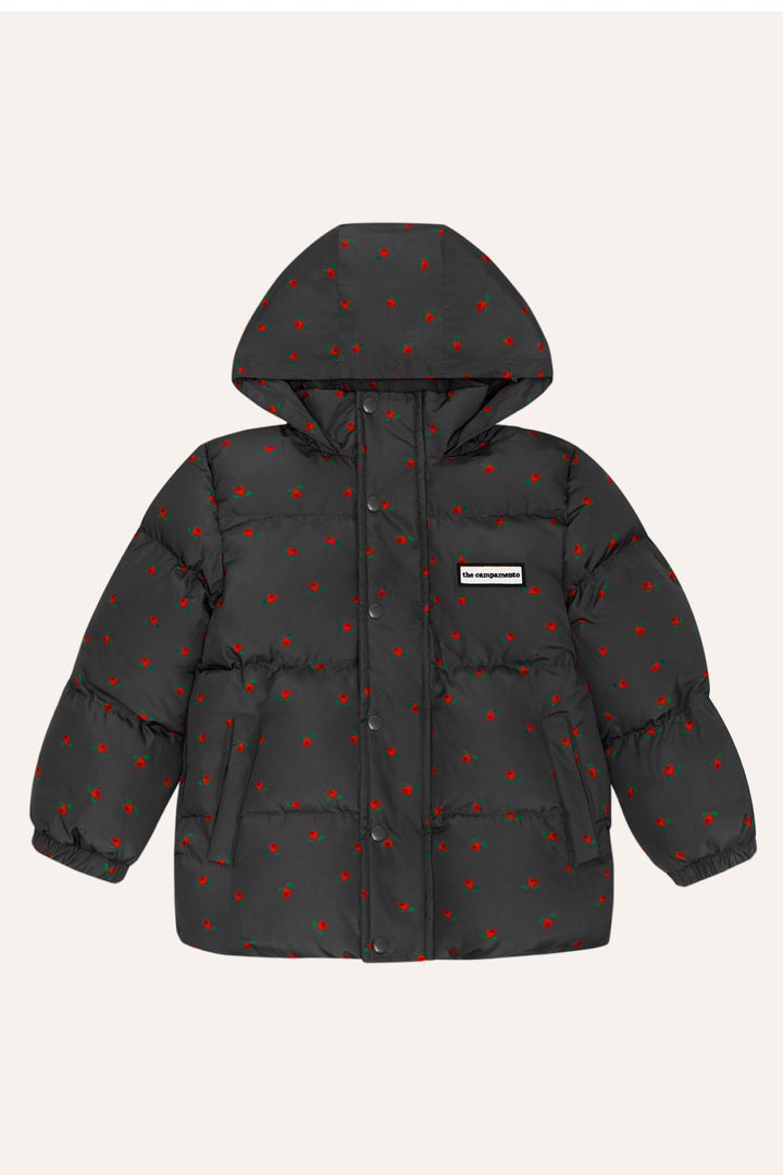 127 Flowers Grey Puffer Jacket - GREY